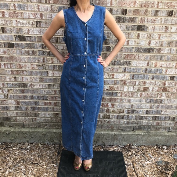 jean button down dress